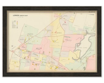 South East LENOX, Massachusetts 1904 Map - Replica or Genuine ORIGINAL