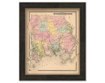 STONINGTON, Connecticut, 1868 Map