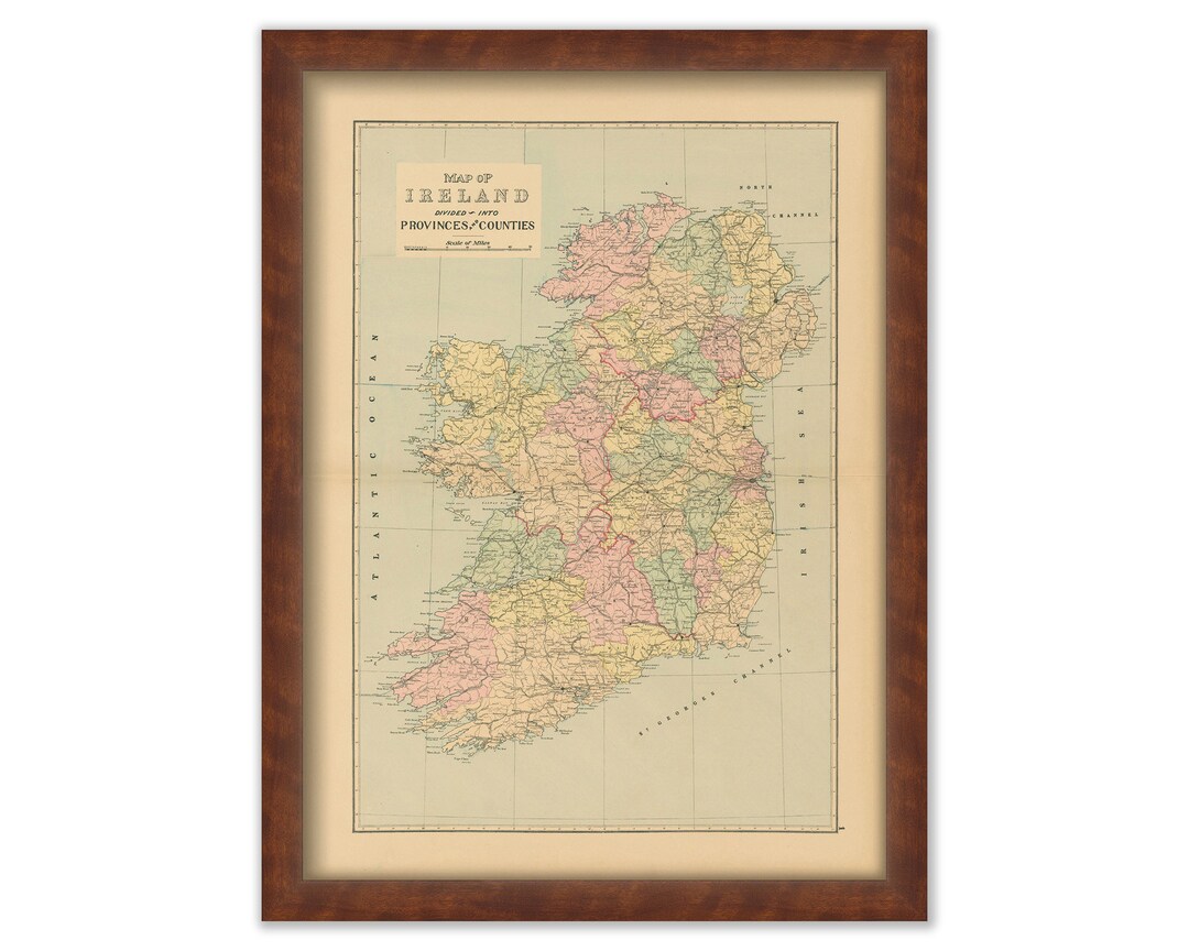 MAP of IRELAND 1901 Replica or Genuine Original Etsy