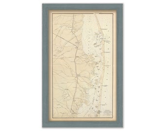 LONG BEACH ISLAND, New Jersey 1878 Nautical Chart/Map