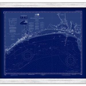 Cape Lookout to New River, North Carolina  -   2015 Nautical Chart Blueprint