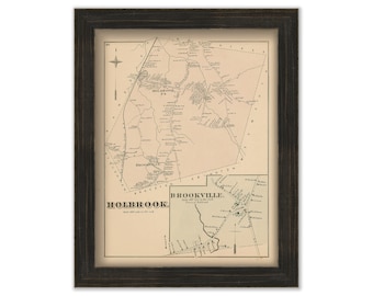 Town of HOLBROOK, Massachusetts 1876 Map - Replica or GENUINE ORIGINAL