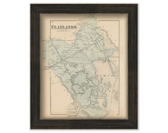 Flatlands, Brooklyn, New York 1873 Map, Replica and GENUINE ORIGINAL