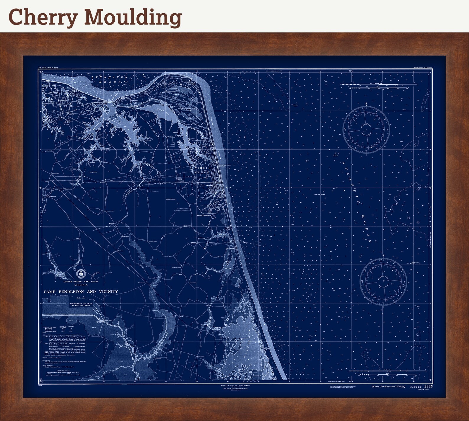 VIRGINIA BEACH Virginia 1946 Nautical Chart Blueprint Etsy UK