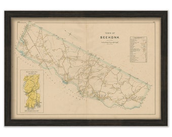 SEEKONK, Massachusetts 1895 Map - Replica or GENUINE Original