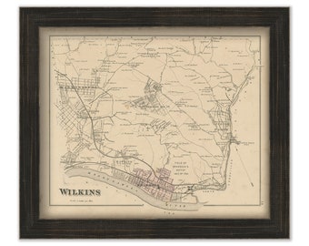 WILKINS, Pennsylvania 1876 Map - Replica or Genuine ORIGINAL