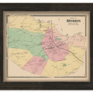Town of MORRIS, Morris County, New Jersey 1868 - Replica or Genuine Original Map