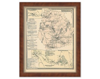 ASHBURNHAM, Massachusetts 1870 Map