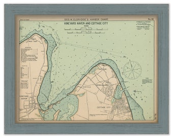 Vineyard Haven & Cottage City, Martha's Vineyard, Massachusetts - Nautical Chart by George W. Eldridge 1901