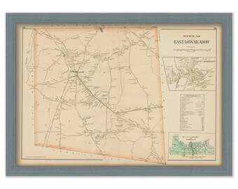 Town of EAST LONGMEADOW, Massachusetts 1894 Map  -  Replica or Genuine original