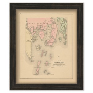 BOOTHBAY, Maine 1890 Map, Replica or GENUINE ORIGINAL