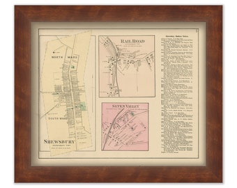 Village of SHREWSBURY, Pennsylvania 1876 Map - Replica or Genuine ORIGINAL