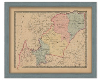 QUEEN ANNE COUNTY, Maryland 1866 Map, Replica or Genuine Original