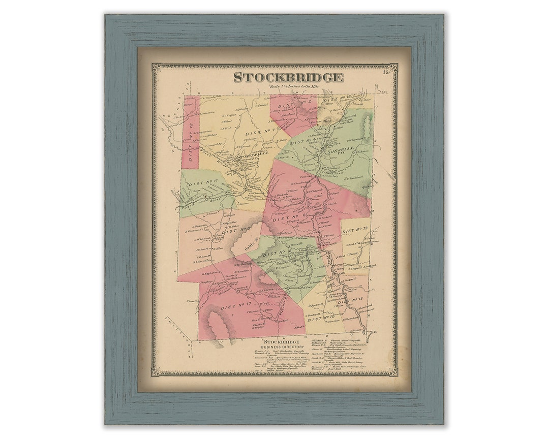 STOCKBRIDGE Windsor County Vermont 1869 Carte Réplique ou Etsy France
