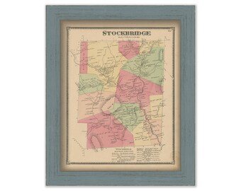 STOCKBRIDGE, Windsor County, Vermont 1869 Map - Replica or Genuine ORIGINAL