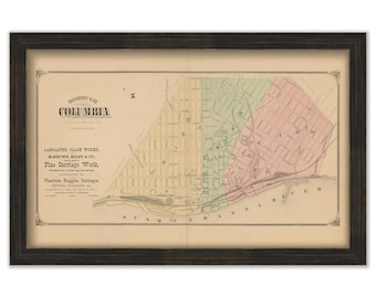 COLUMBIA, Pennsylvania 1875 Map - Replica or GENUINE ORIGINAL