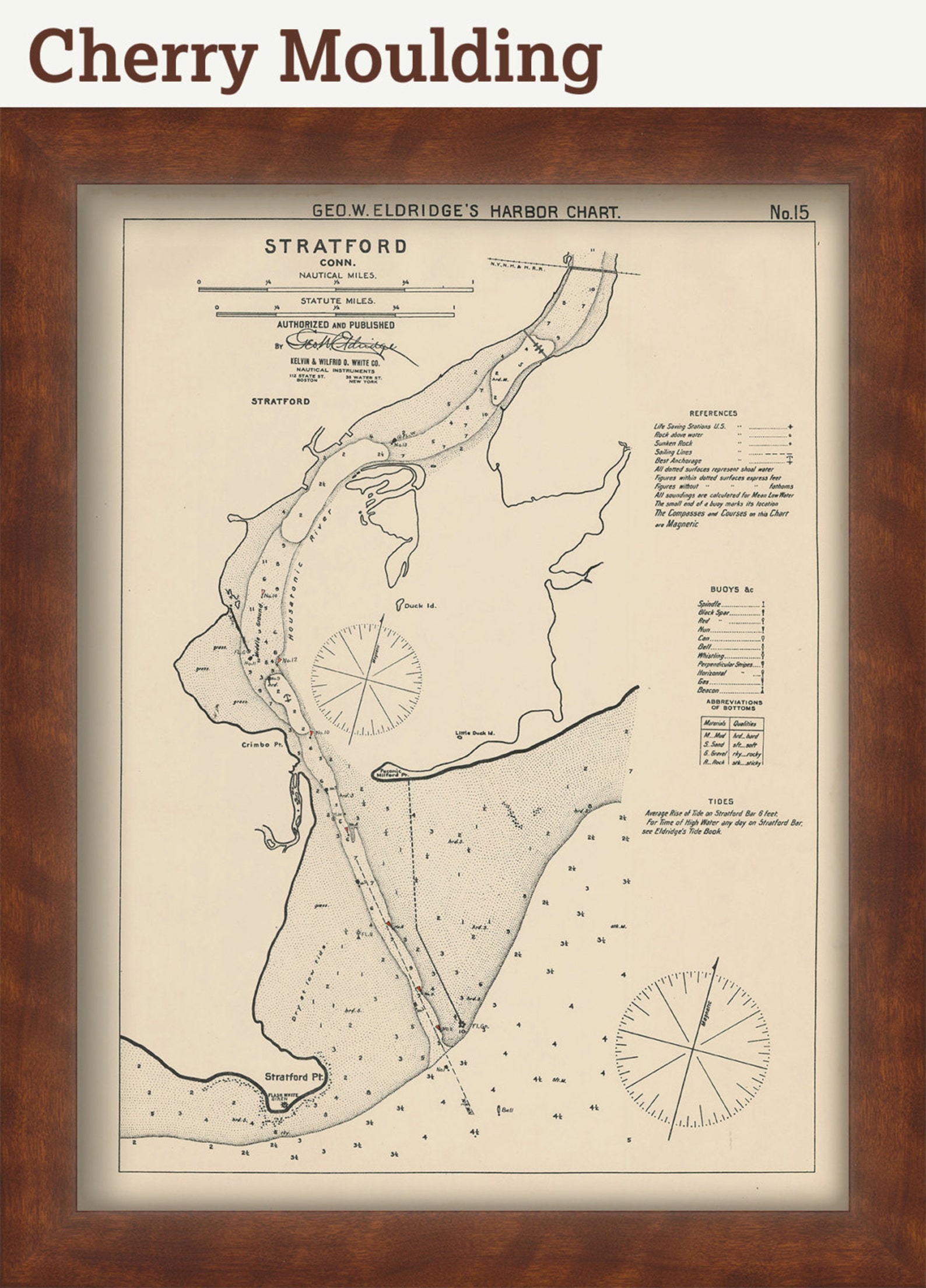 Stratford Connecticut Nautical Chart by W. Eldridge Etsy
