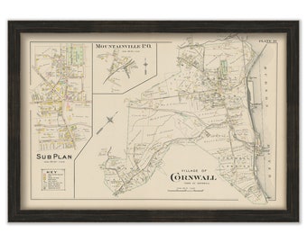 CORNWALL VILLAGE, New York 1903 Map - Replica or Genuine Original