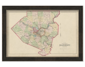 ALLEGHENY COUNTY, Pennsylvania 1876 Map - Replica or Genuine ORIGINAL