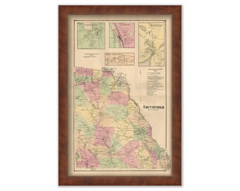 SMITHFIELD, Rhode Island 1870 Map