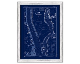 NEW YORK HARBOR - Hudson and East River - 2010  Nautical Chart Blueprint