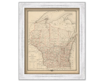 WISCONSIN STATE MAP 1878, Replica or Genuine Original