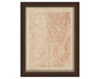 Berlin, New Ashford, Williamstown and Lanesborough, Massachusetts 1890 - Topographic Map - Replica and Genuine Original