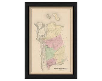 LONG ISLAND CITY, Long Island, New York 1873 Map