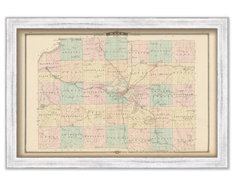 DANE COUNTY, Wisconsin 1878 Map, Replica or Genuine Original