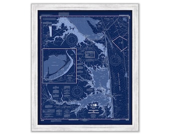 REHOBOTH BEACH, Delaware -  2018 Nautical Chart Blueprint