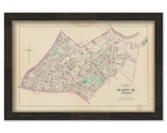 ROXBURY, Massachusetts 1873 Map, Vol. 2 Plate A - Replica or GENUINE ORIGINAL
