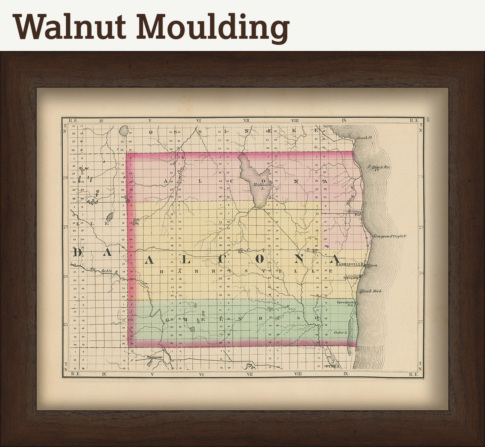 ALCONA COUNTY, Michigan 1873 Map - Replica or Genuine Original - Etsy
