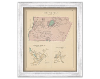 CHESTERFIELD, New Hampshire 1892 Map, Replica or genuine ORIGINAL