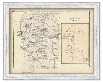 PERU, Massachusetts 1871 Map - Replica or Genuine ORIGINAL