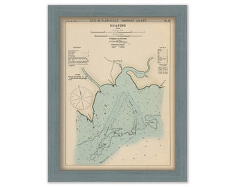 Guilford, Connecticut - Nautical Chart by George W. Eldridge Colored Version 0318
