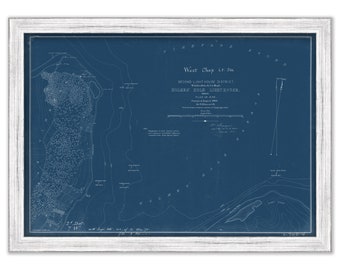 WEST CHOP LIGHTHOUSE Site Plan, Martha's Vineyard, Massachusetts  - Blueprint Site Plan for the Lighthouse as it was in 1869