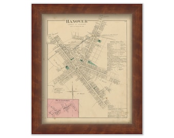 Village of HANOVER, Pennsylvania 1876 Map - Replica or Genuine ORIGINAL