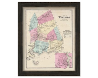 WESTPORT, Connecticut Map 1867