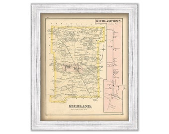 RICHLAND and RICHLANDTOWN, Pennsylvania  - 1876 Map