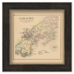 Casco Bay, Maine 1890 Map