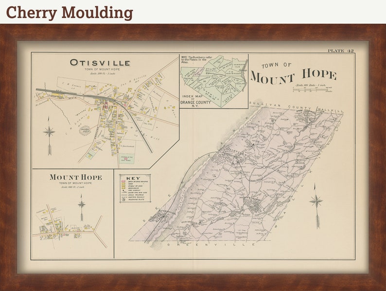 Town of MOUNT HOPE and Village of OTISVILLE New York 1903 Map Etsy