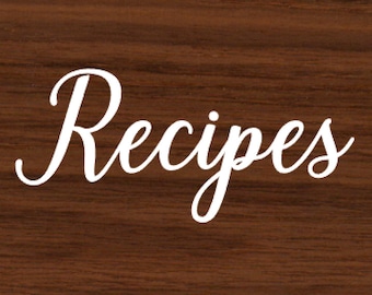 Recipe Cards, Recipe Cards Decal, Decal for Card Box, DIY Home Decor, Custom Color Card Decal, Choose Your Size, and Color