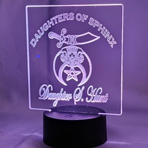 Custom LED Daughters of Sphinx Light - Personalized Acrylic Desk Lamp - Great Room Decor