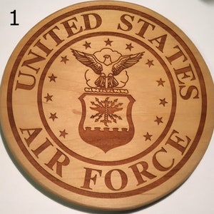6&quot; Slotted Military Theme Basket Base, 1/2” thick, Army, Air Force, Marines, Coast Guard