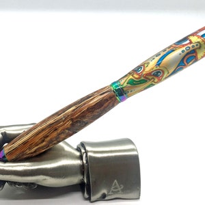Etykieta z drewna konopnego i akrylu, odlew Flower Power/Grateful Dead Pen