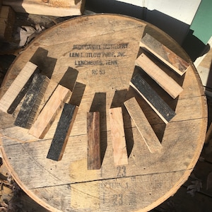 Jack Daniels Oak Whiskey Barrel Pen Blanks with Great Char, includes COA