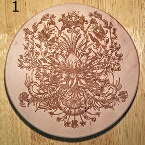 6&quot; Maple or Cherry Slotted Basket Base, 1/2” Thick, Wildflowers