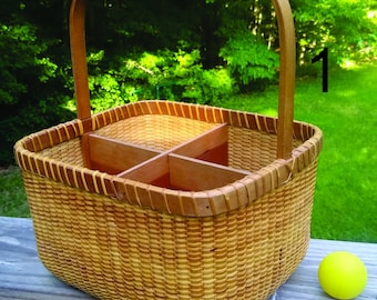 Vintage Stephen Barlow Nantucket Basket Fabric Lined Handbag Purse