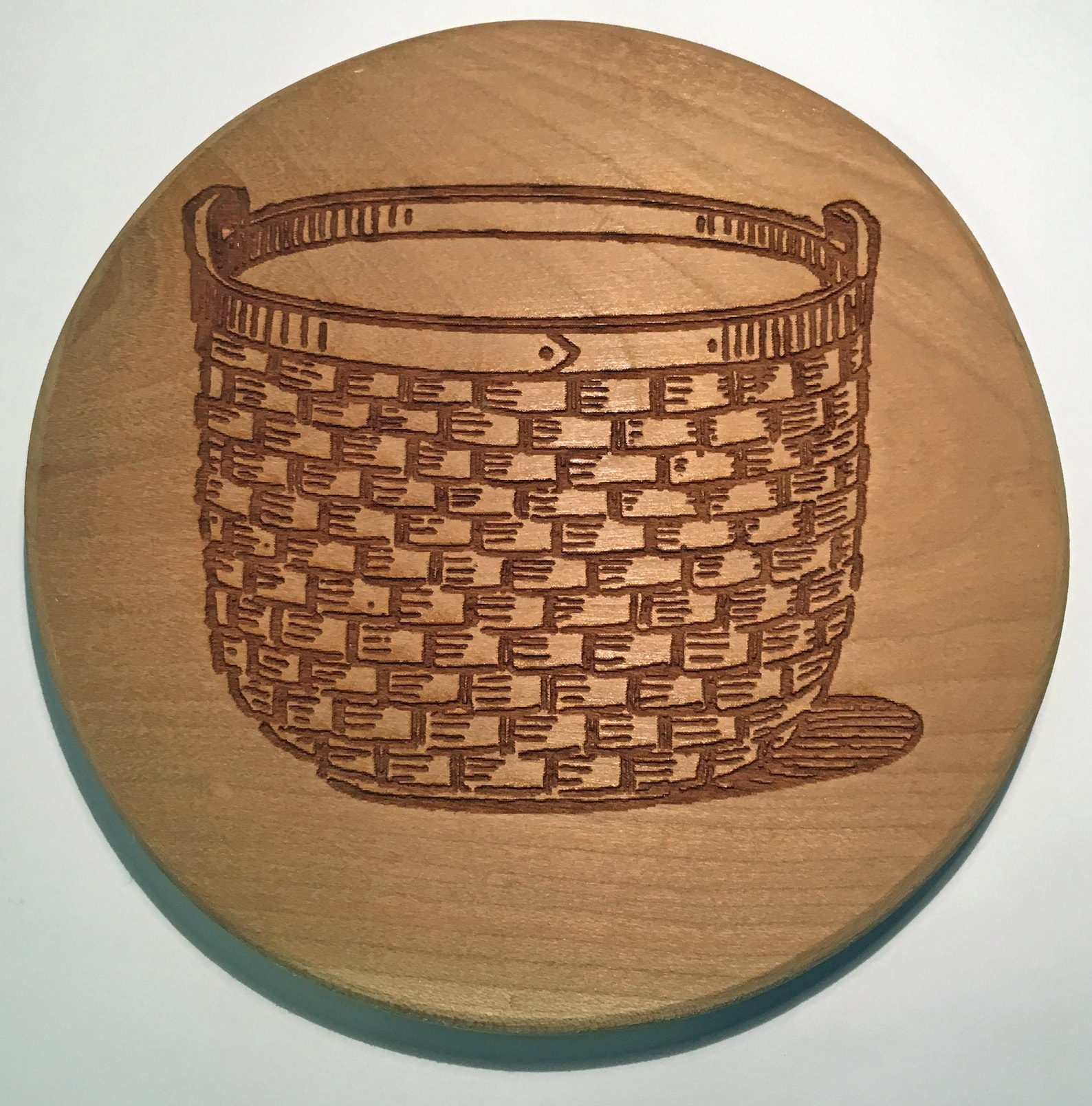 5 Solid Cherry Slotted Basket Base Engraved With an Etsy