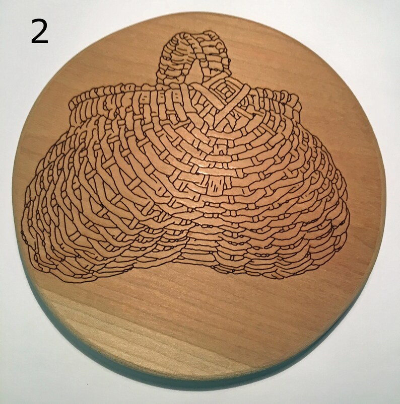 5 Solid Cherry Slotted Basket Base Engraved With an Etsy